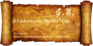 Gladovszky Medárda névjegykártya